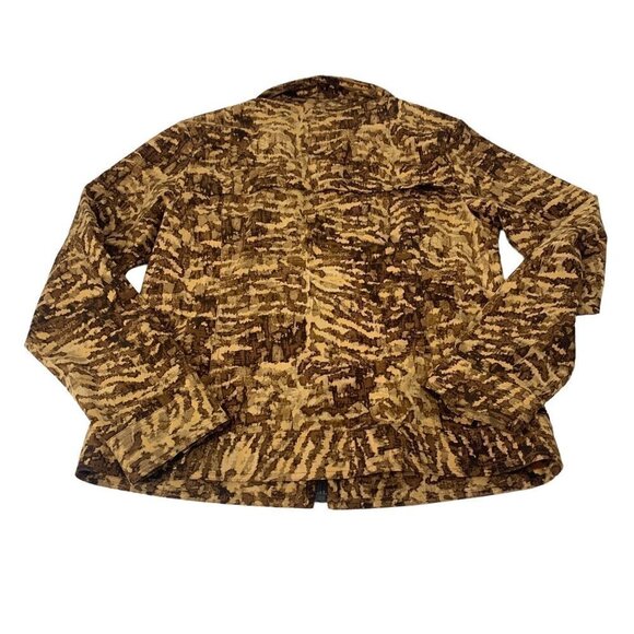 Zenergy by Chico’s Brown Abstract Zip-Up Jacket Size 0 (S) Stretch Travel Layer - Picture 7 of 14